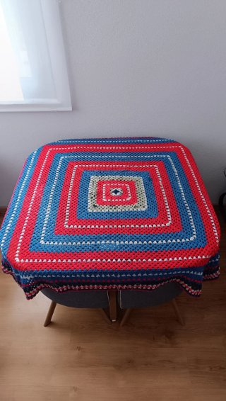 2 Tapetes de mesa crochet lana multicolor