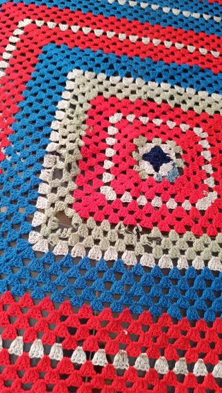2 Tapetes de mesa crochet lana multicolor
