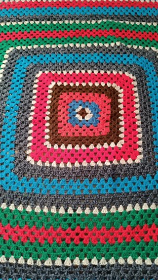 2 Tapetes de mesa crochet lana multicolor