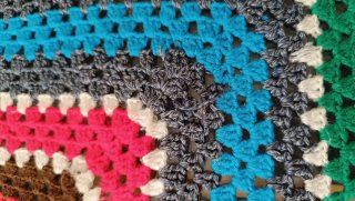 2 Tapetes de mesa crochet lana multicolor