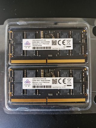 32gb (2x16) DDR5 SODIMM 5600MHz RAM
