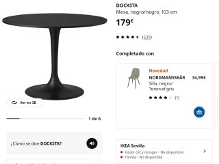 Mesa redonda negra