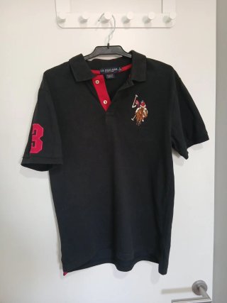 Polo U.S. Polo Assn. Negro Talla L( 14/16 años)