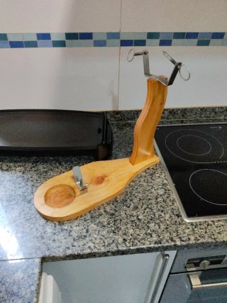 Soporte Jamonero Madera y Metal