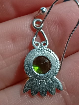 Pendientes Plata Ley piedra olivina