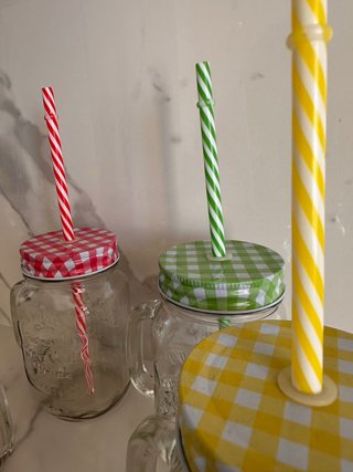 4 Vasos | Jarras con Pajitas