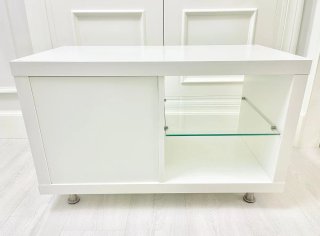 Mobile bianco Ikea KALLAX con vetro