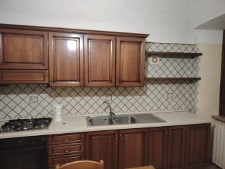 Cucina Arte Povera Legno Massello con Frigo