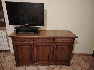 Cucina Arte Povera Legno Massello con Frigo