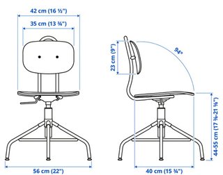 Silla IKEA KULLABERG Madera y Metal