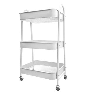 Carro Auxiliar Blanco Multiusos 3 Bandejas Metal