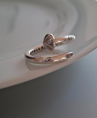 Anillo Plata Diseño Tornillo Ajustable