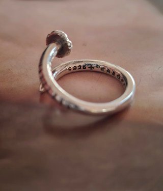 Anillo Plata Diseño Tornillo Ajustable