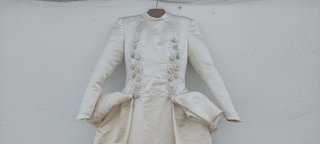 Vestido Novia Alta Costura Mikado Seda Natural 38