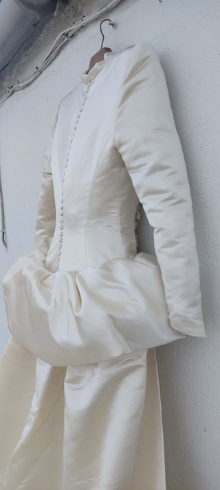 Vestido Novia Alta Costura Mikado Seda Natural 38