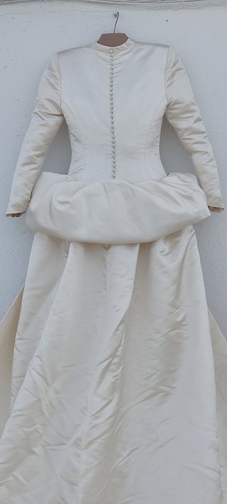 Vestido Novia Alta Costura Mikado Seda Natural 38