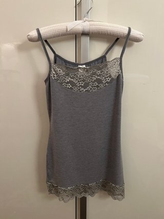 Canotta donna pizzo grigio