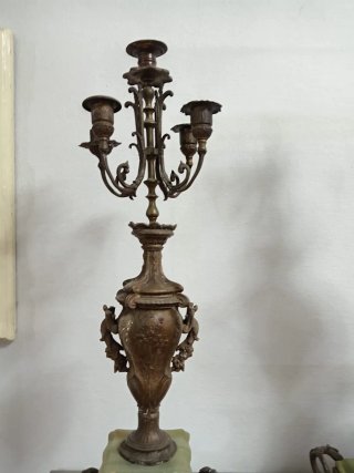 Candeliere Bruchon Paris 4 bracci bronzo. Fine 800