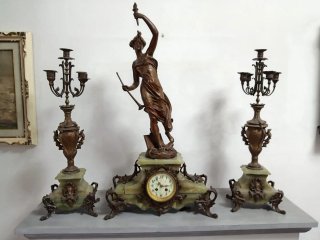 Candeliere Bruchon Paris 4 bracci bronzo. Fine 800