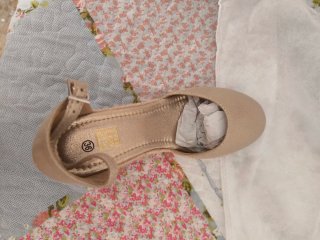 Zapatos cuña dorados mujer