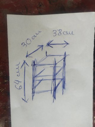 Estantería de madera de 3 baldas