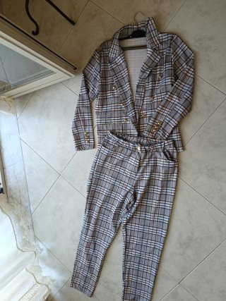 Tailleur donna fantasia a quadri