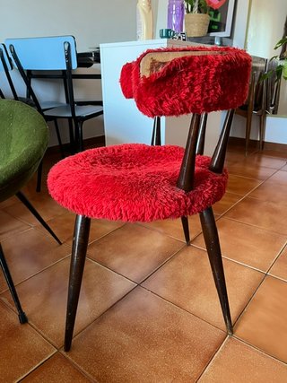 Silla Vintage Peluche MCM 70s 60s Atrezzo