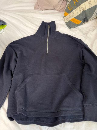 Jersey azul marino cuello alto cremallera XXL