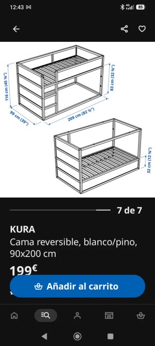 Cama alta Kura IKEA