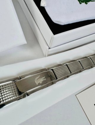 Pulsera Lacoste Hombre Plateada acero inoxidable