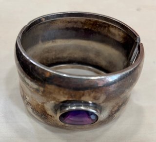 Pulsera Plata con Piedra Amatista
