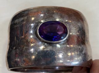Pulsera Plata con Piedra Amatista