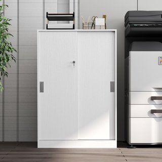 Armadio Ufficio 3 Ripiani Con 2 Chiavi Di Sicurezza, Mobile Ufficio In Truciolare, 80X40X120 Cm, Bianco