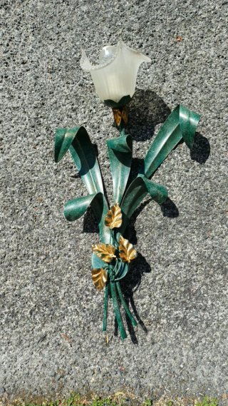 Applique Parete Metallo Verde Oro Vetro