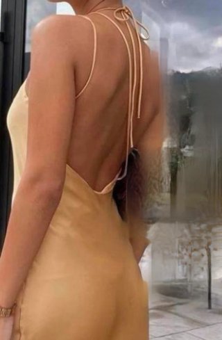 Vestido largo Zara dorado Nuevo