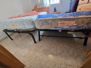 Cama nido. Conjunto somier y  colchón con cabecero