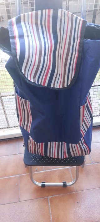 Carrito Compra 6 Ruedas Azul/Multicolor