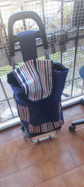 Carrito Compra 6 Ruedas Azul/Multicolor