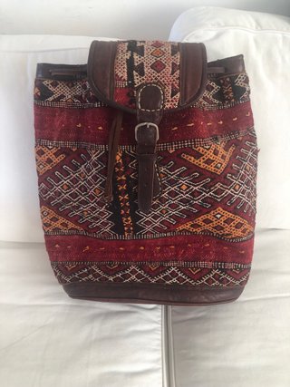 Mochila Marroquí Tejida Cuero