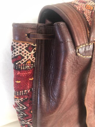 Mochila Marroquí Tejida Cuero