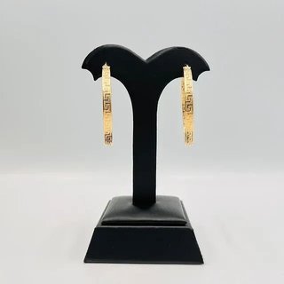 Pendientes Aros Dorados Diseño Greca.