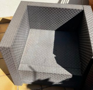 Sofá modular exterior ratán negro
