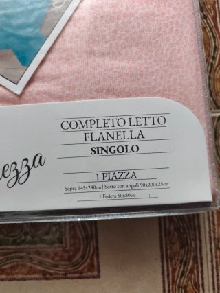 Completo Lenzuola Flanella Singolo Sommaruga