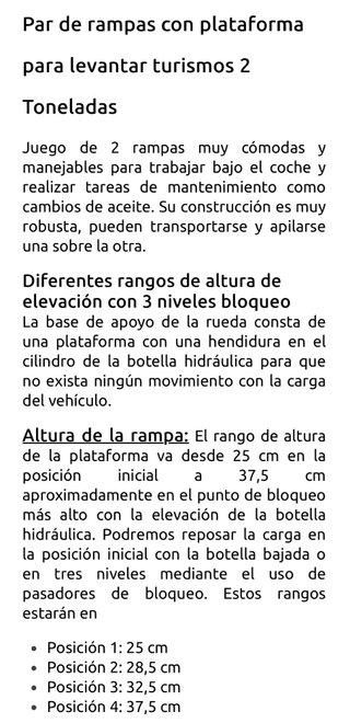 2RAMPAS ELEVADORAS CON GATOS HIDRÁULICOS DE2Ts C/u