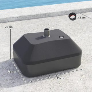Base per ombrellone riempibile per ombrelloni da giardino fino a 2,5 m di diametro