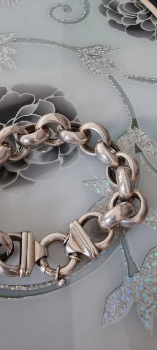 Pulsera de plata con eslabones