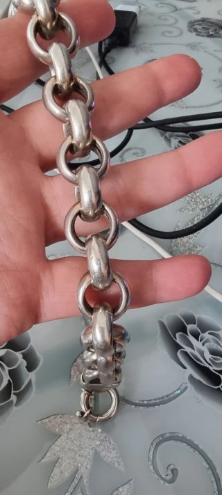 Pulsera de plata con eslabones