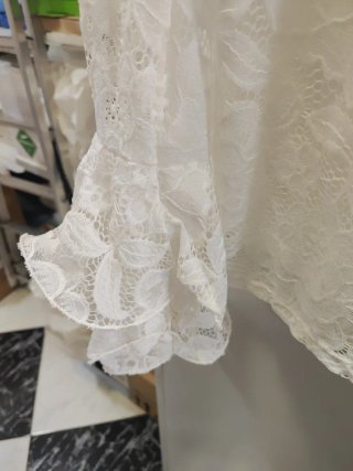 Blusa flamenca encaje blanco talla única