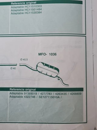 Silencioso Trasero Seat 127 MFO-1036