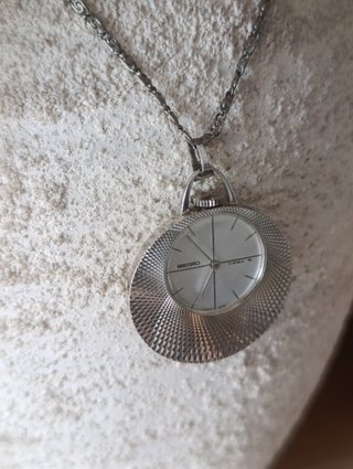 Reloj Colgante Mecánico Seiko Plata